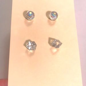 🎉5 for $10- Crystal ball stud & cube earrings